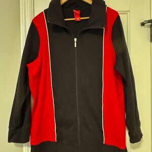 Womens Plus 18/20 Avenue L/S Full Zip Track Jacket Red & Black